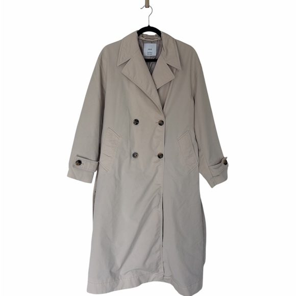 MANGO Angela Water Repellent Trench Coat in a beige/stone - Picture 4 of 7